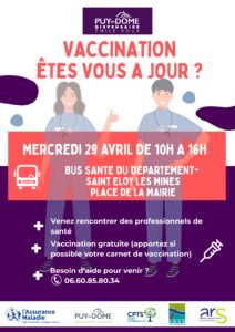 Bus Santé 29 avril 10h à 16h place Michel Duval