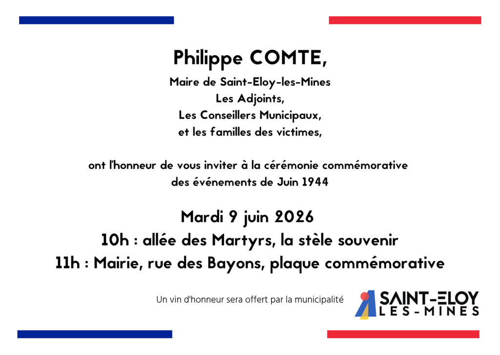 Invitation cérémonie du 9 juin
