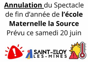 Affiche annulation spectacle école La Source