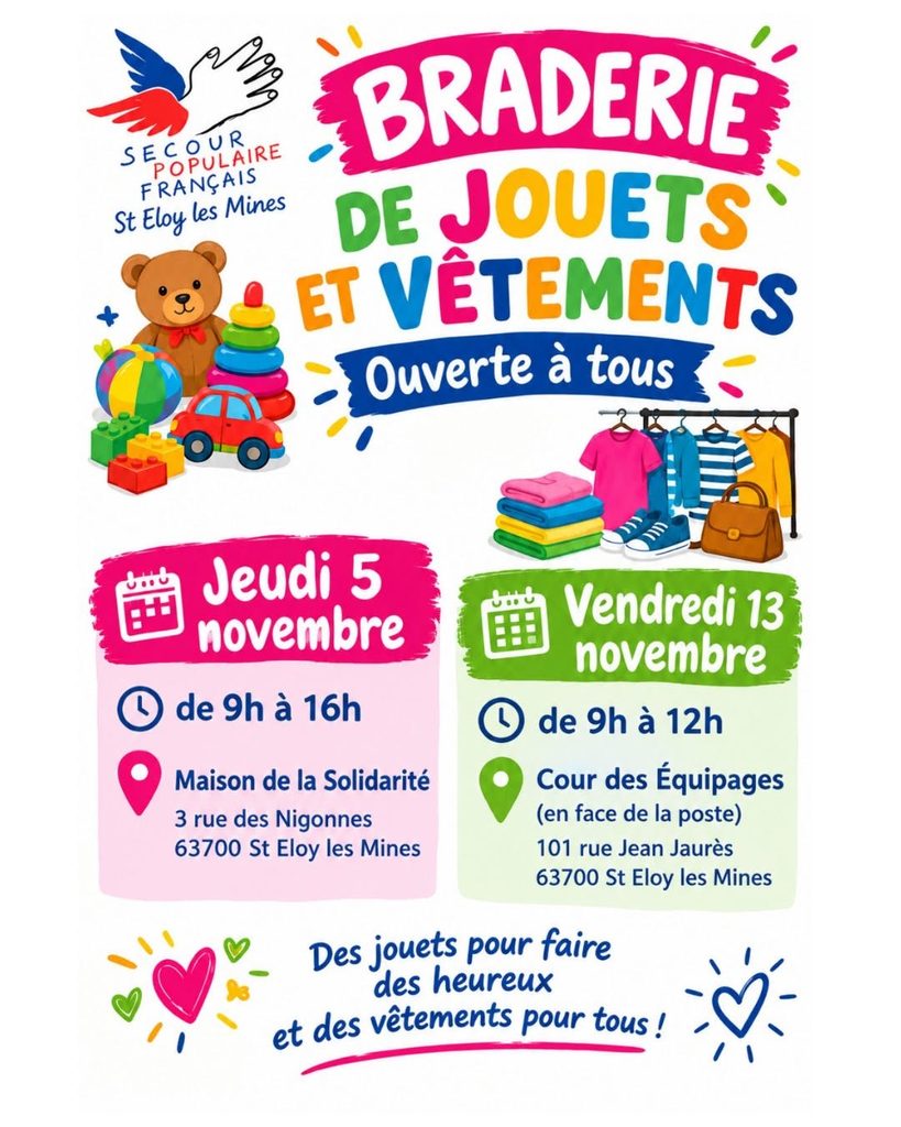 Affiche Braderie Secours Populaire