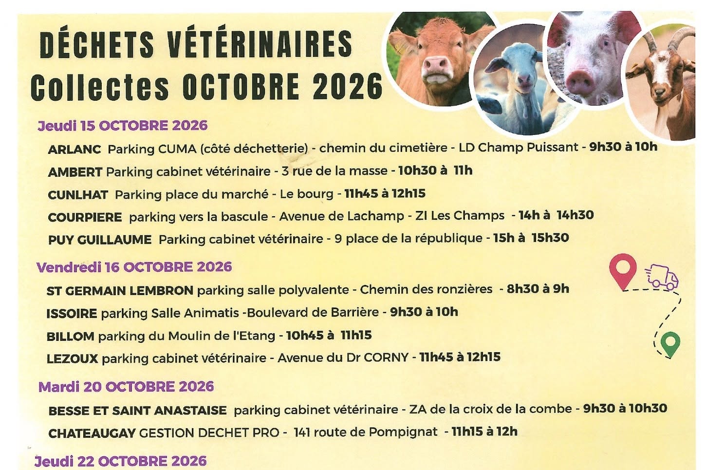 Affiche collecte déchets vétérinaires